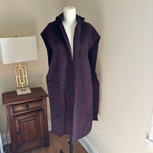 COS Cape Jacket with Hood in Deep Plum